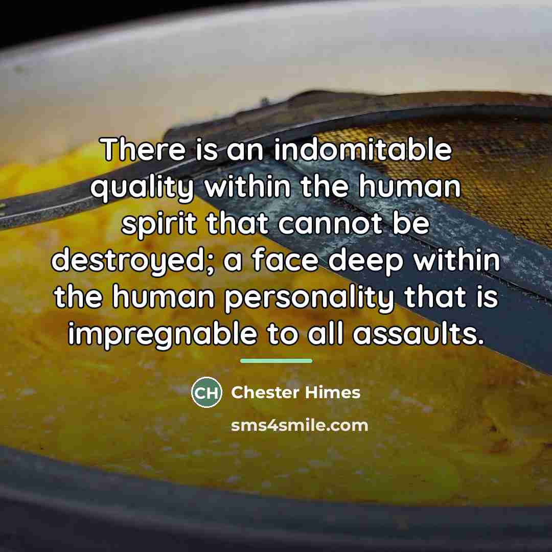 “There is an indomitable quality within the human spirit that…” quote by Chester Himes