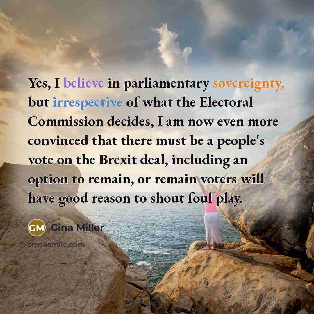 “Yes, I believe in parliamentary sovereignty, but irrespective of what…” quote by Gina Miller
