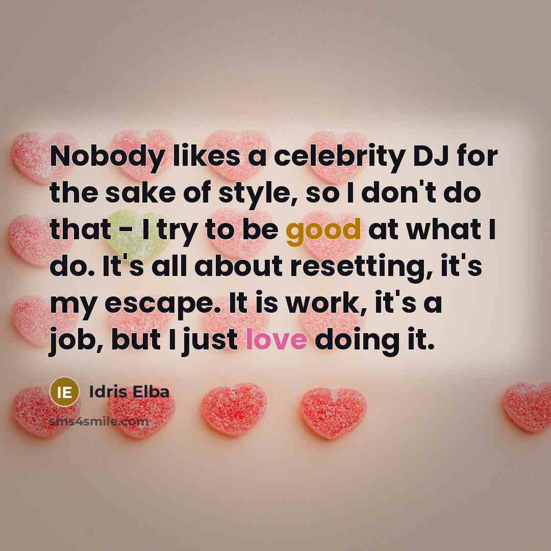 “Nobody likes a celebrity DJ for the sake of style,…” quote by Idris Elba