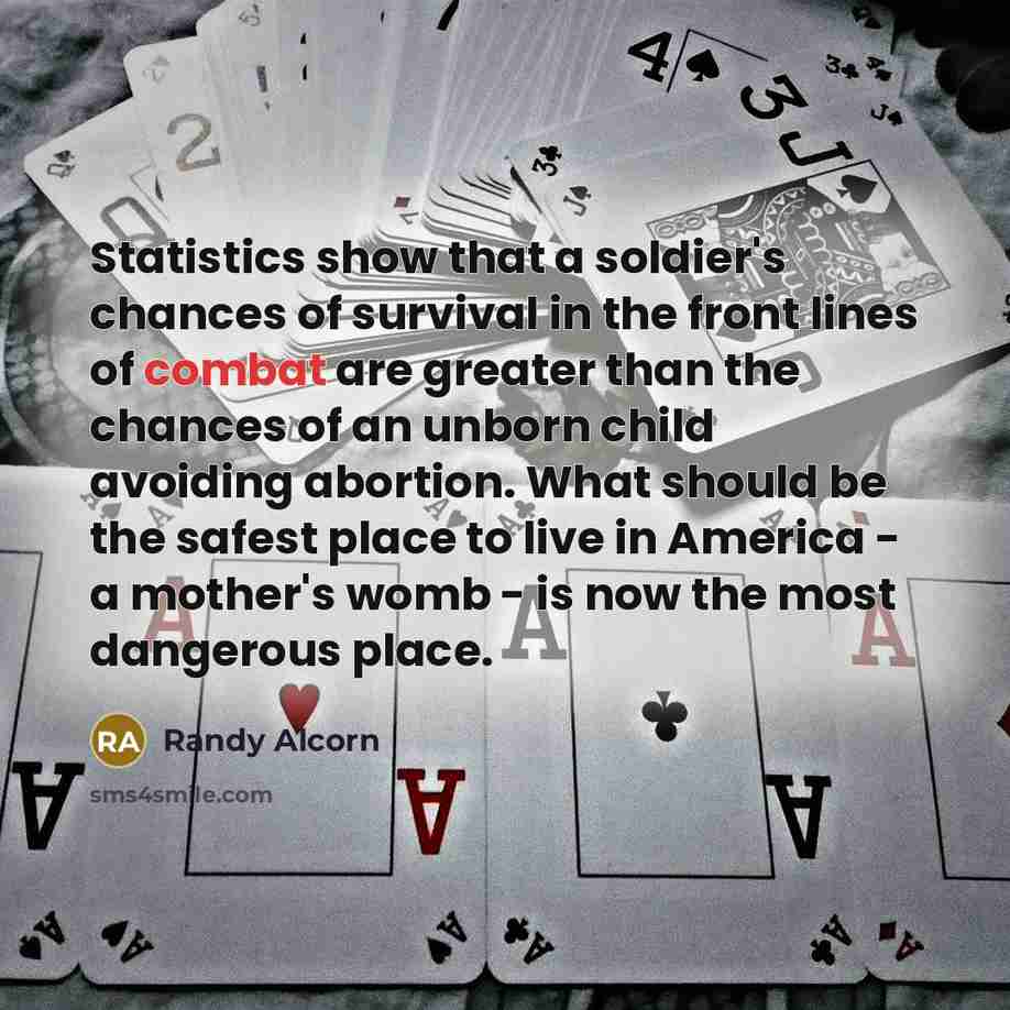 “Statistics show that a soldier's chances of survival in the…” quote by Randy Alcorn