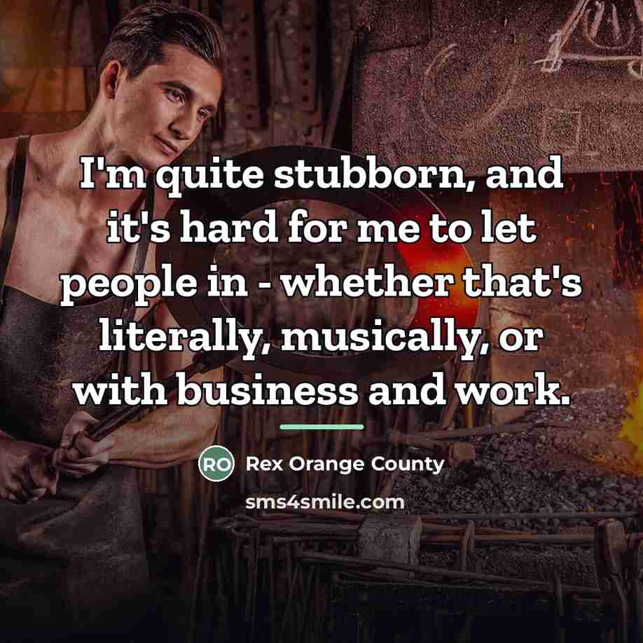 “I'm quite stubborn, and it's hard for me to let…” quote by Rex Orange County