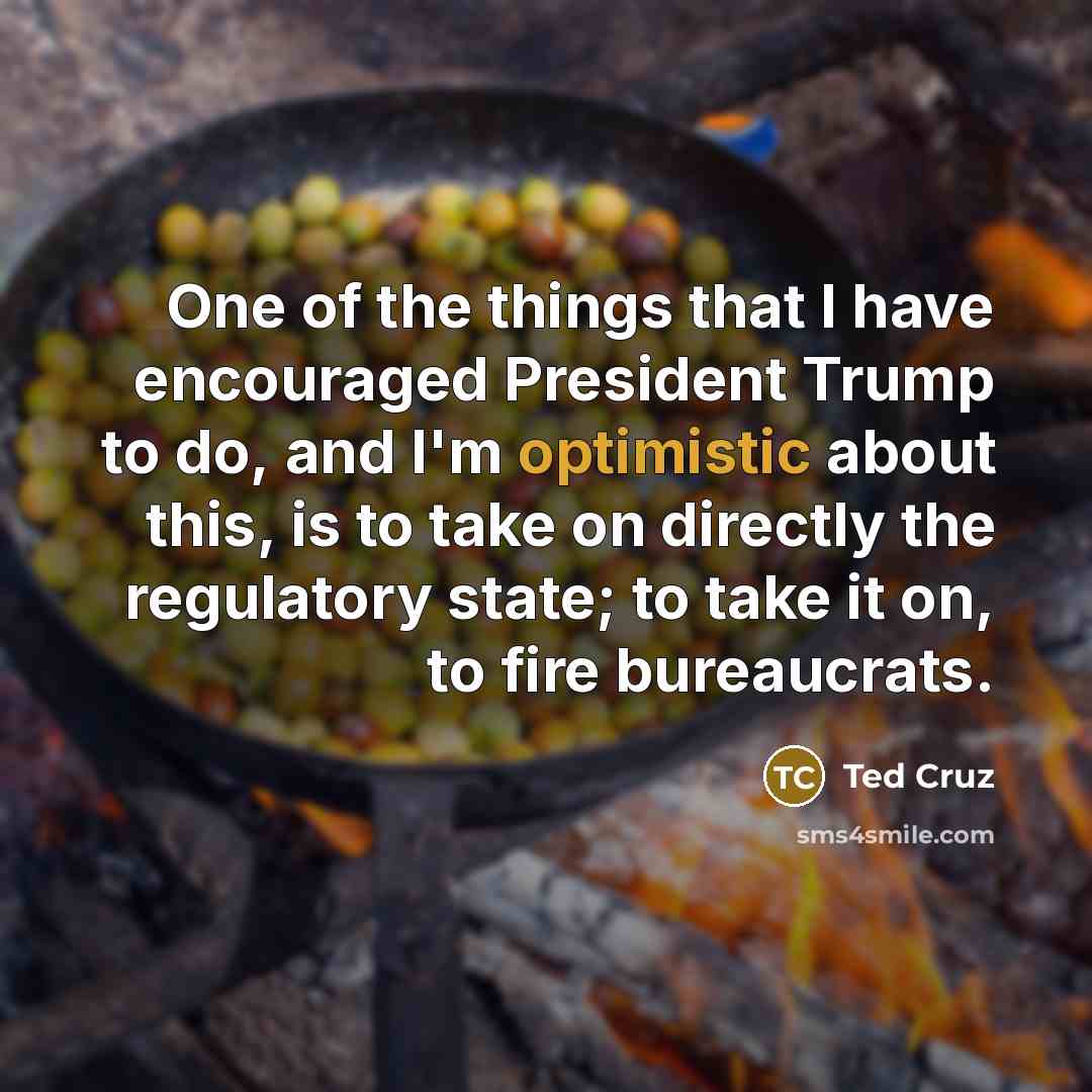 “One of the things that I have encouraged President Trump…” quote by Ted Cruz