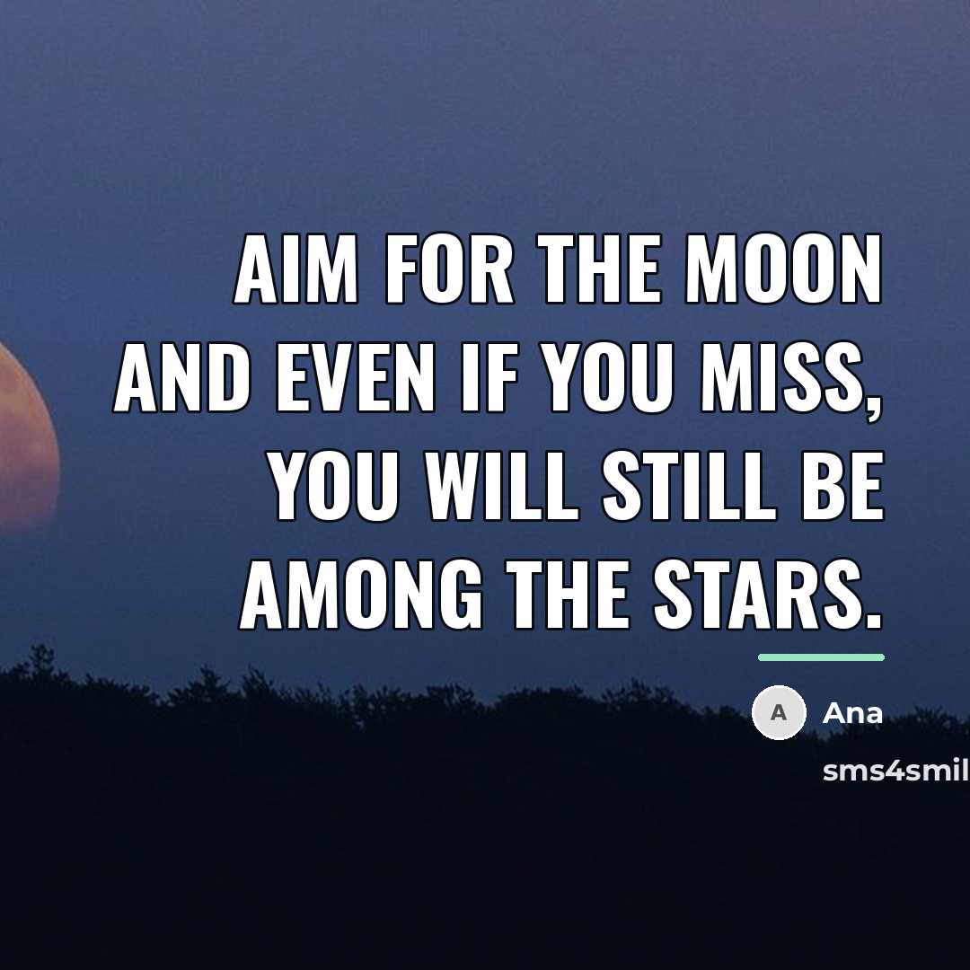 “Aim for the moon and even if you miss, you…” quote by Ana
