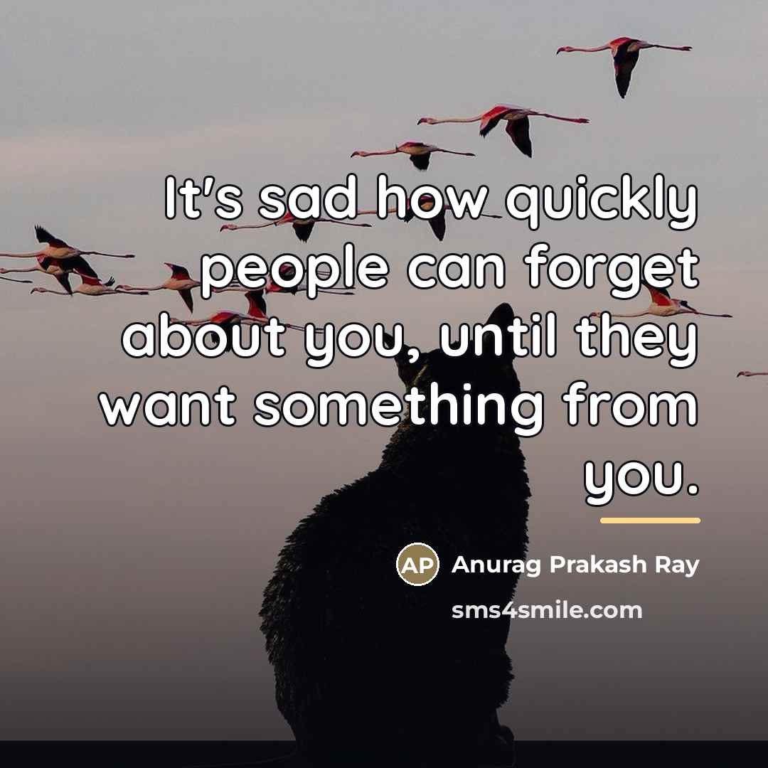 “It's sad how quickly people can forget about you, until…” quote by Anurag Prakash Ray