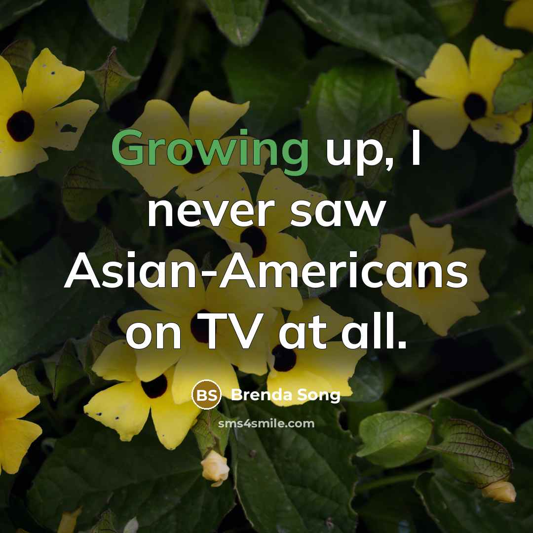 “Growing up, I never saw Asian-Americans on TV at all.” quote by Brenda Song
