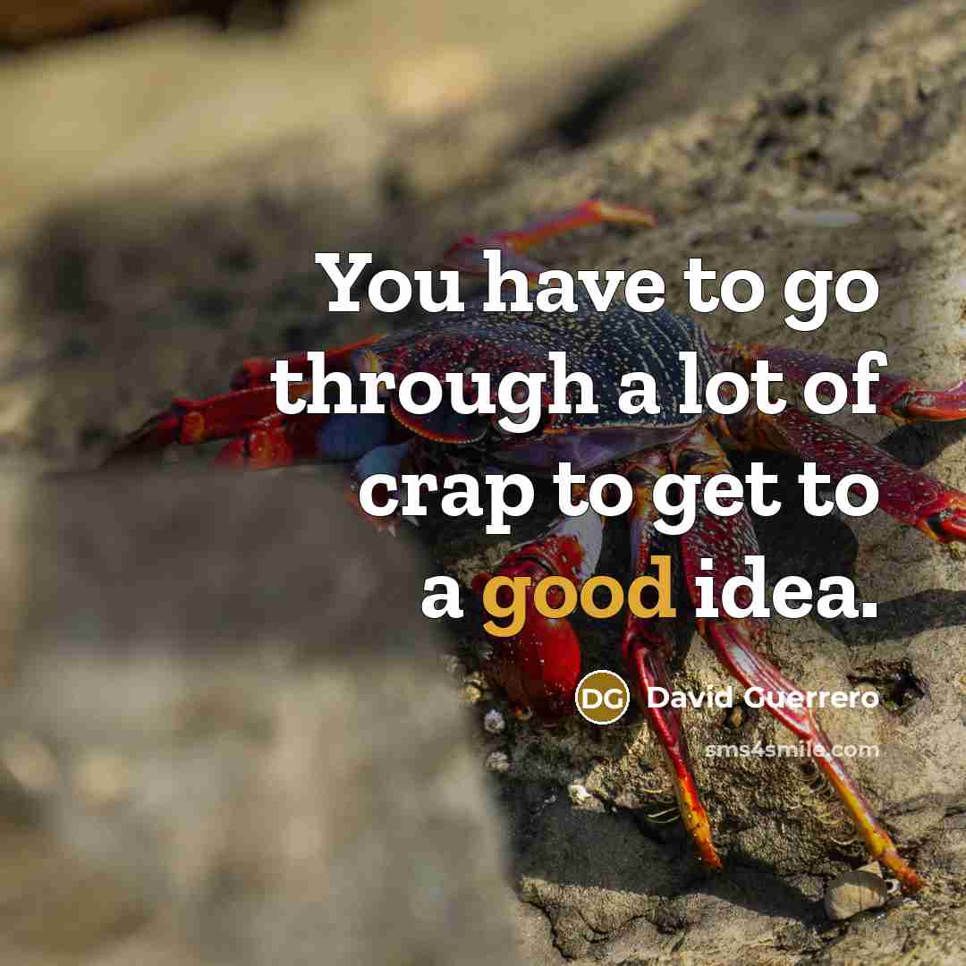 “You have to go through a lot of crap to…” quote by David Guerrero