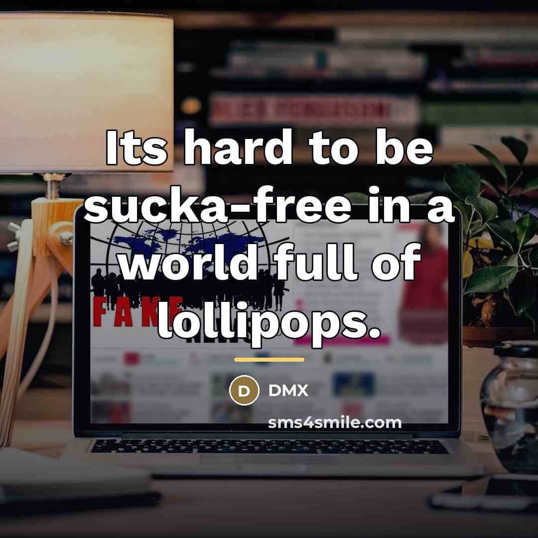 “Its hard to be sucka-free in a world full of…” quote by DMX