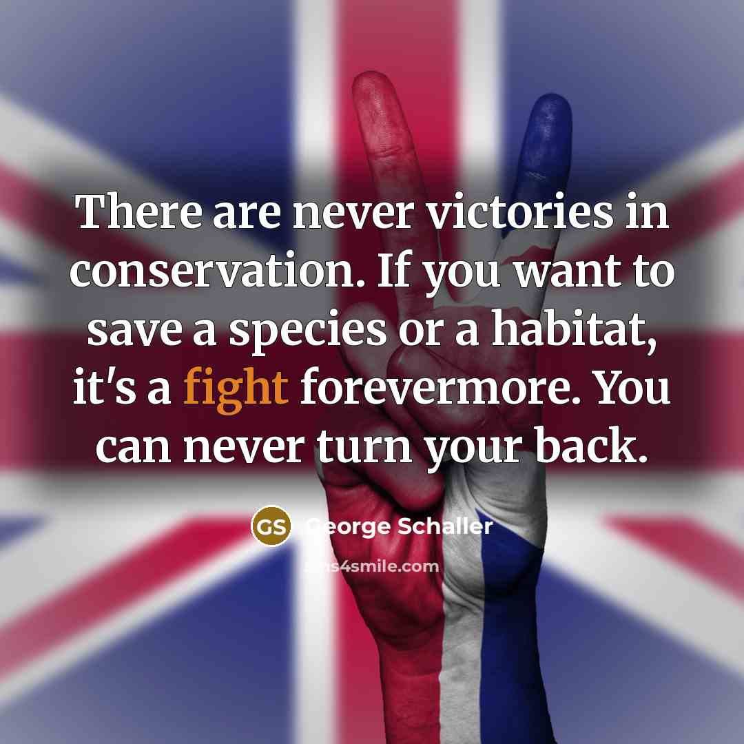 “There are never victories in conservation. If you want to…” quote by George Schaller