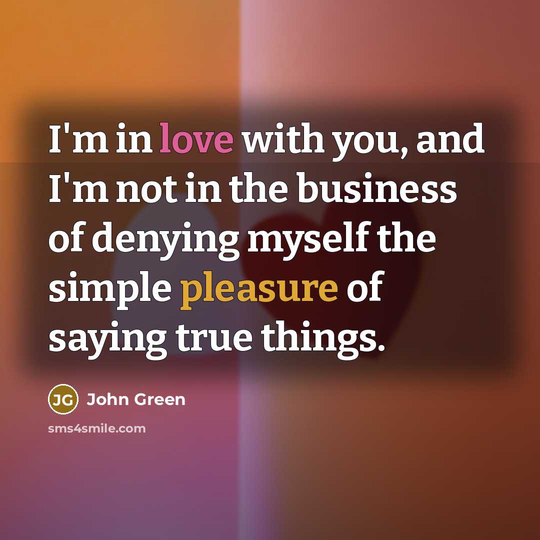 “I'm in love with you, and I'm not in the…” quote by John Green