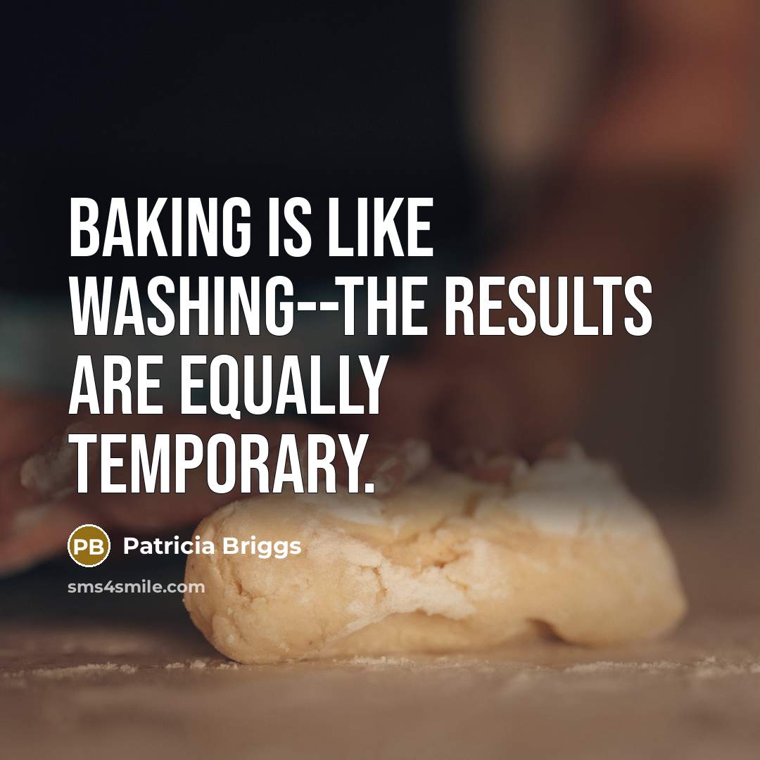 “Baking is like washing--the results are equally temporary.…” quote by Patricia Briggs