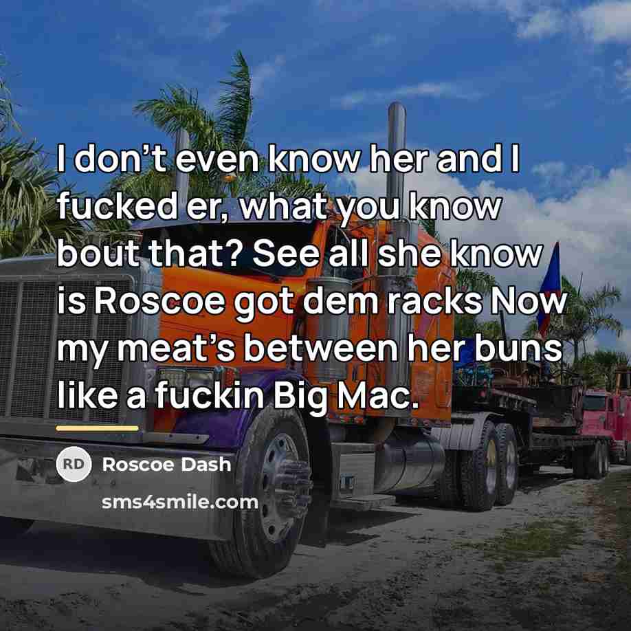 “I don't even know her and I fucked er, what…” quote by Roscoe Dash