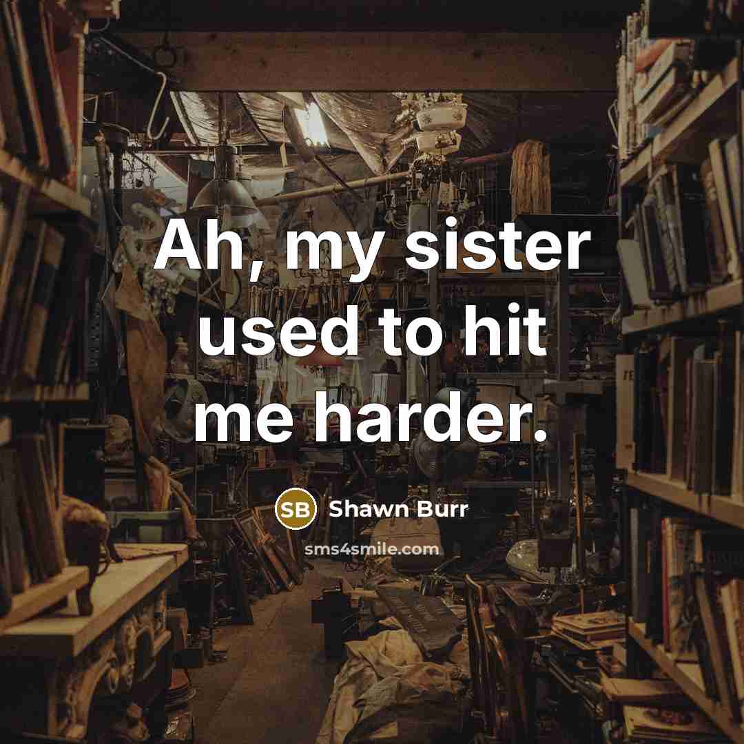 “Ah, my sister used to hit me harder.…” quote by Shawn Burr