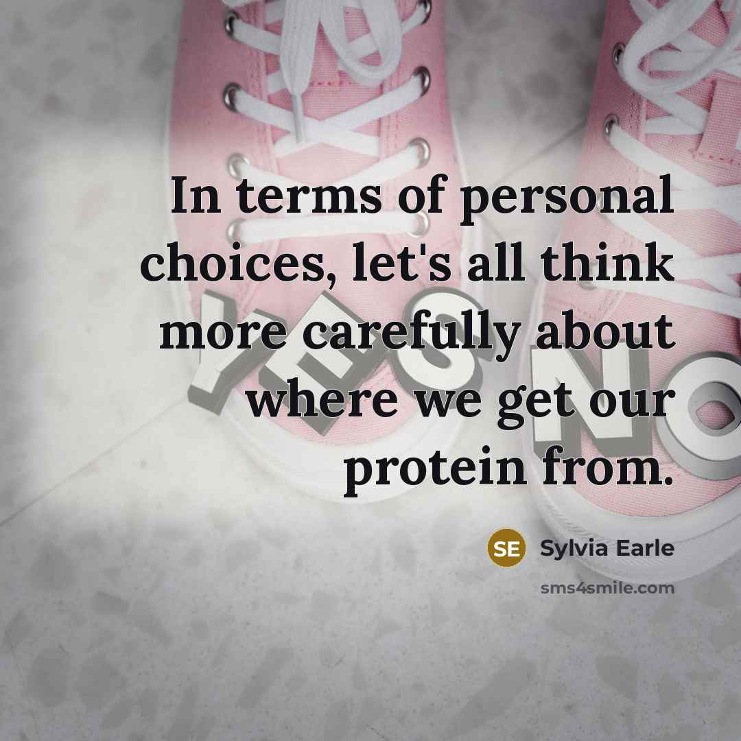 “In terms of personal choices, let's all think more carefully…” quote by Sylvia Earle