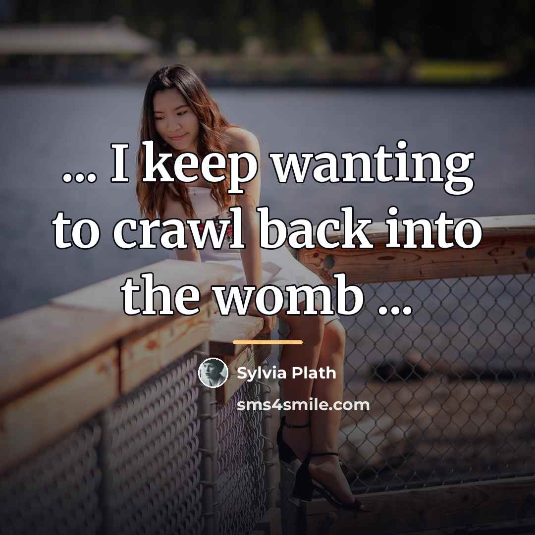 “... I keep wanting to crawl back into the womb…” quote by Sylvia Plath