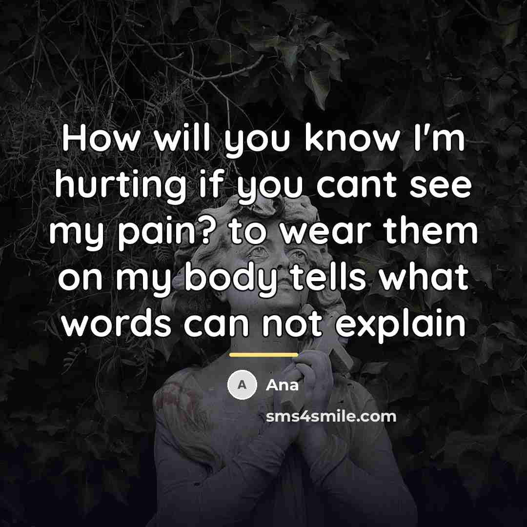 “How will you know I'm hurting if you cant see…” quote by Ana