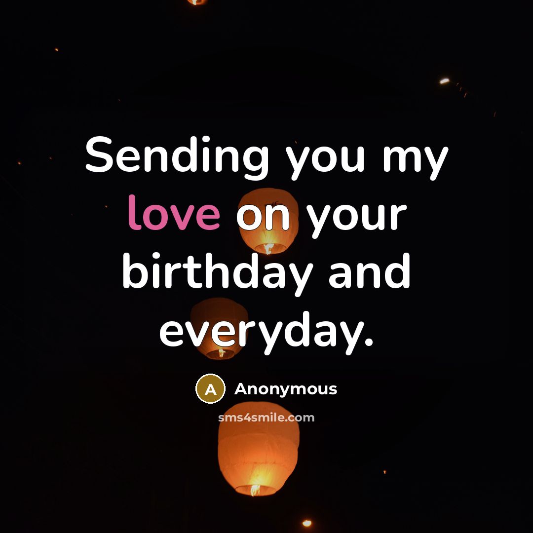 “Sending you my love on your birthday and everyday.…” quote by Anonymous