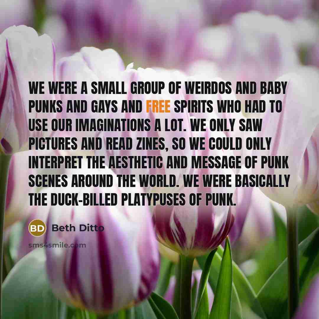 “We were a small group of weirdos and baby punks…” quote by Beth Ditto