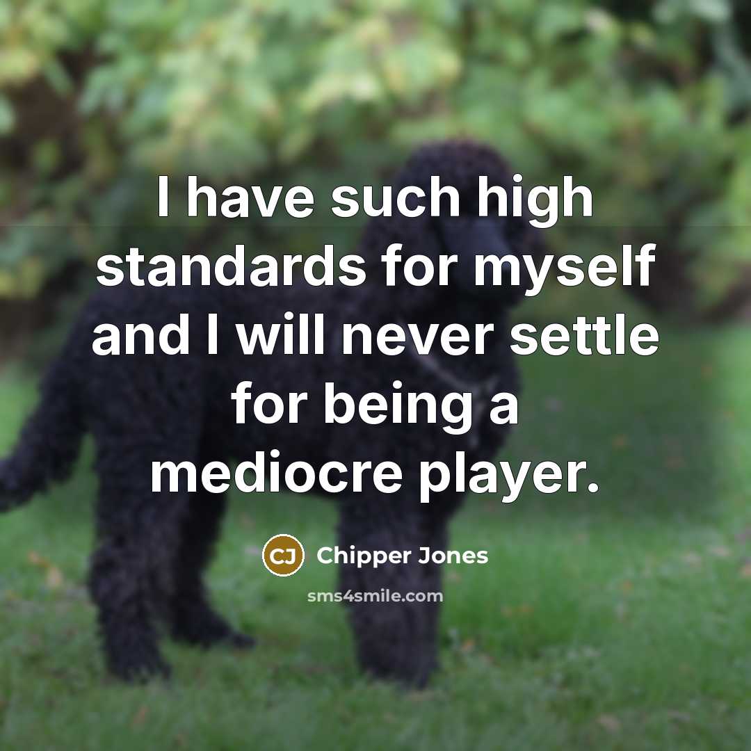 “I have such high standards for myself and I will…” quote by Chipper Jones