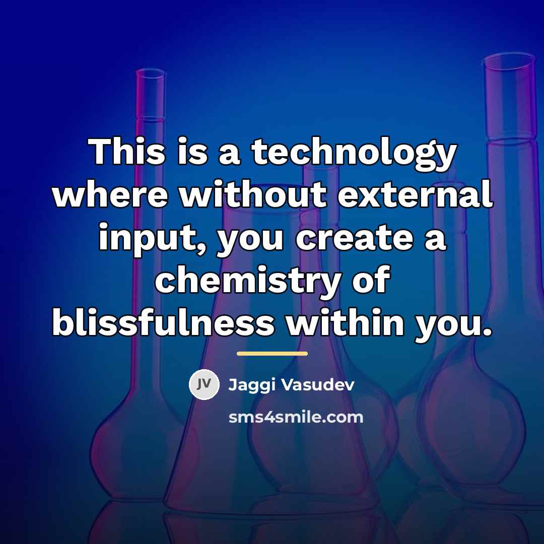 “This is a technology where without external input, you create…” quote by Jaggi Vasudev