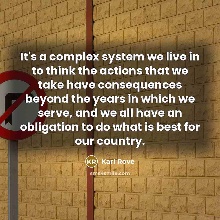 “It's a complex system we live in to think the…” quote by Karl Rove