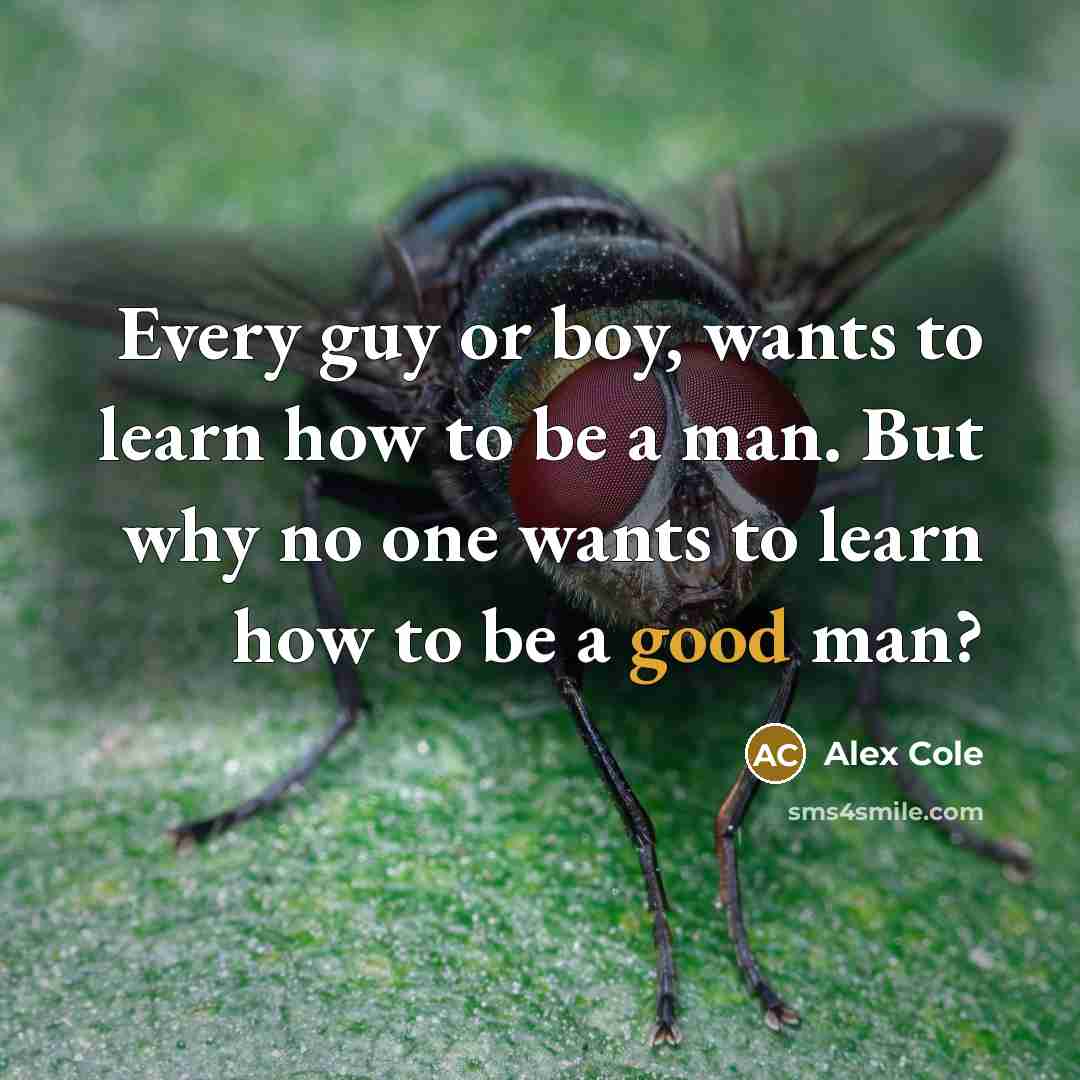 “Every guy or boy, wants to learn how to be…” quote by Alex Cole