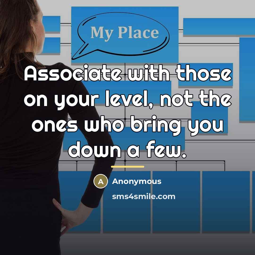 “Associate with those on your level, not the ones who…” quote by Anonymous