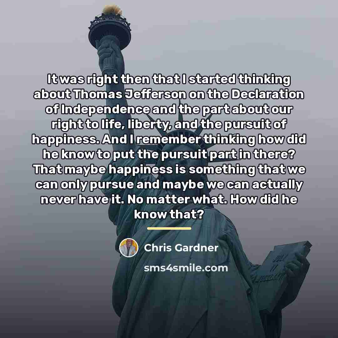 “It was right then that I started thinking about Thomas…” quote by Chris Gardner