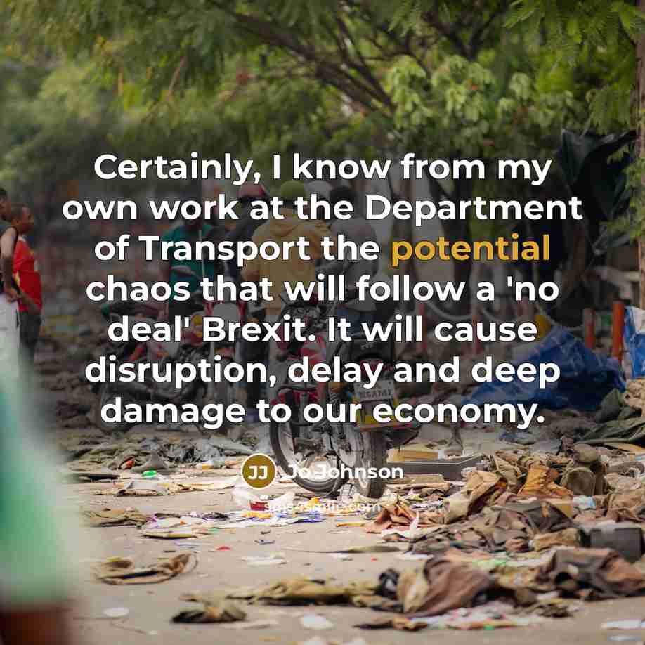 “Certainly, I know from my own work at the Department…” quote by Jo Johnson