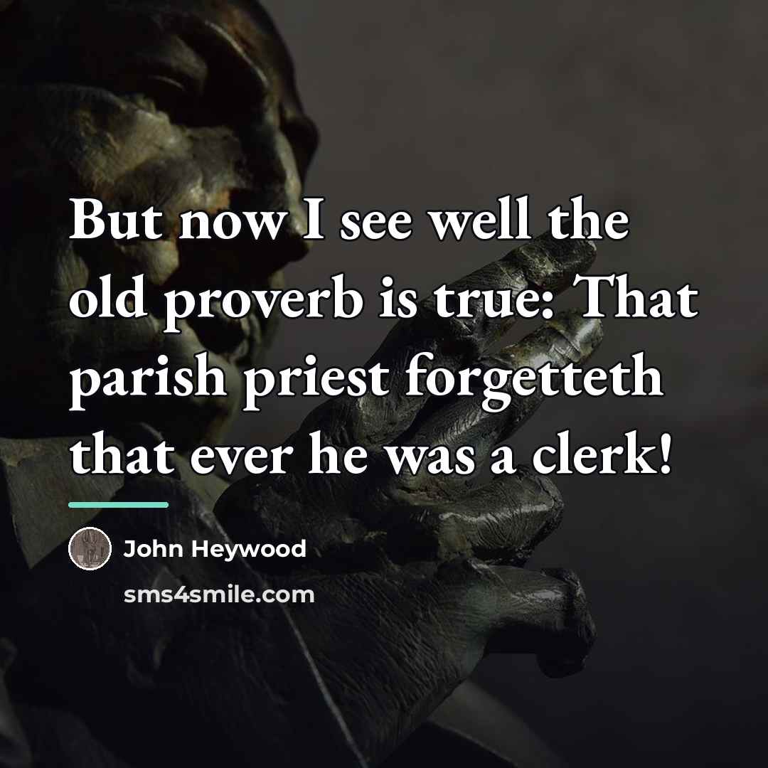 “But now I see well the old proverb is true:…” quote by John Heywood