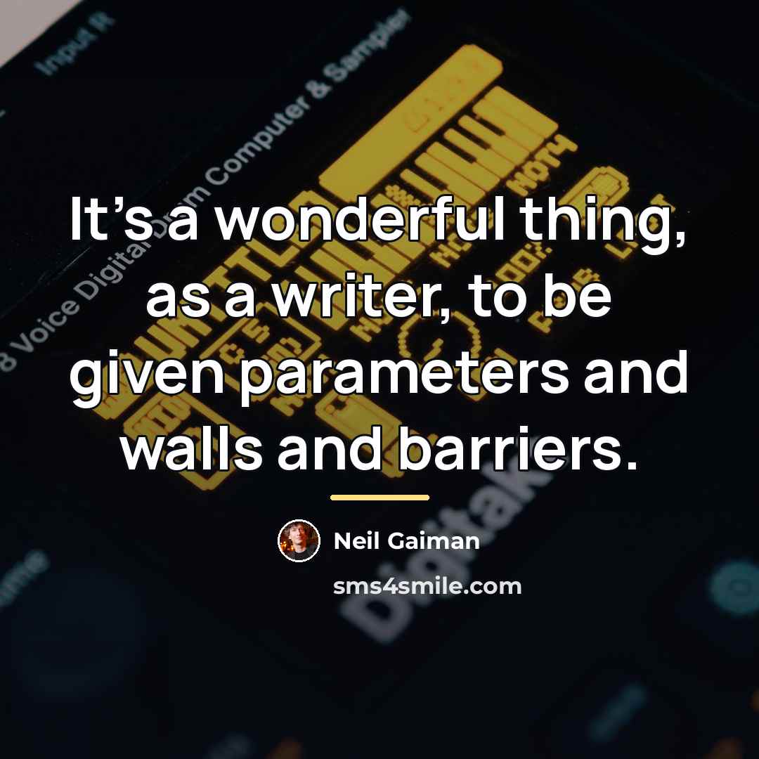 “It's a wonderful thing, as a writer, to be given…” quote by Neil Gaiman