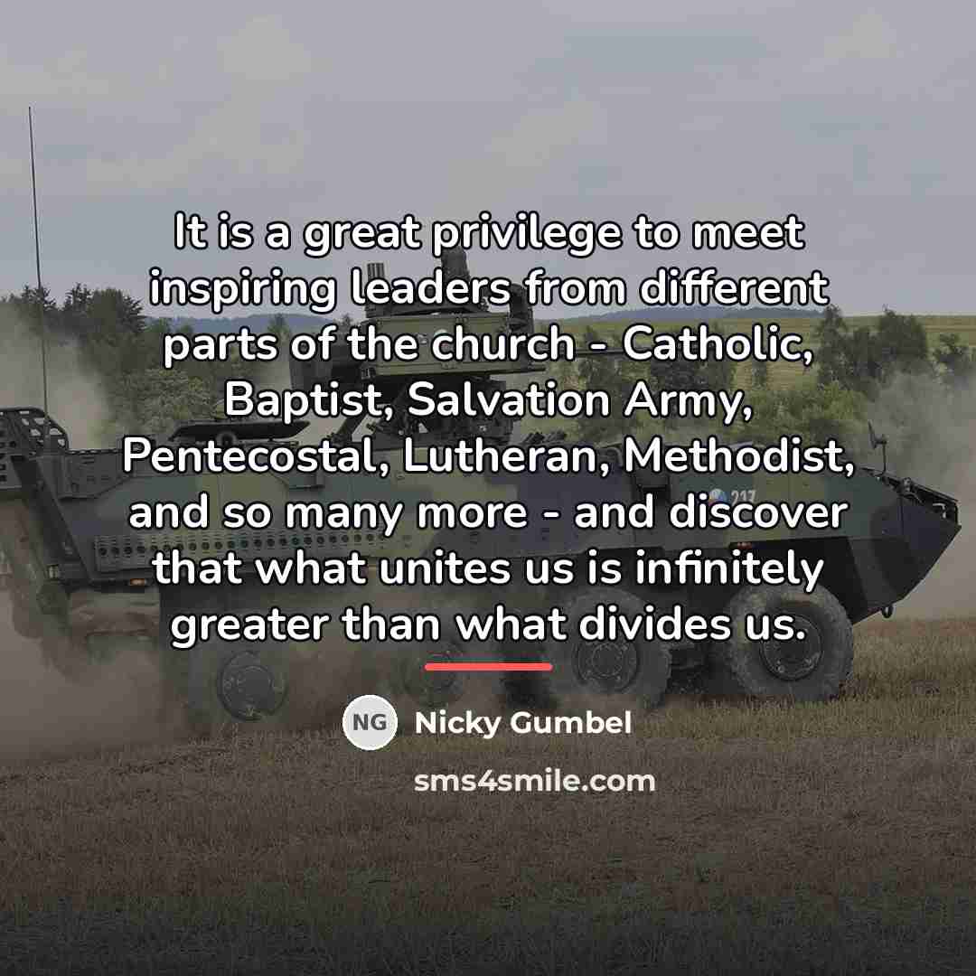 “It is a great privilege to meet inspiring leaders from…” quote by Nicky Gumbel