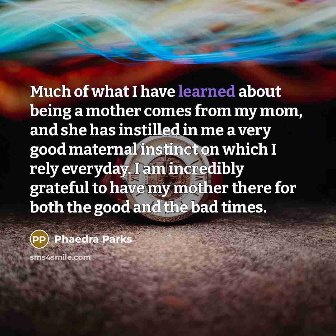 “Much of what I have learned about being a mother…” quote by Phaedra Parks