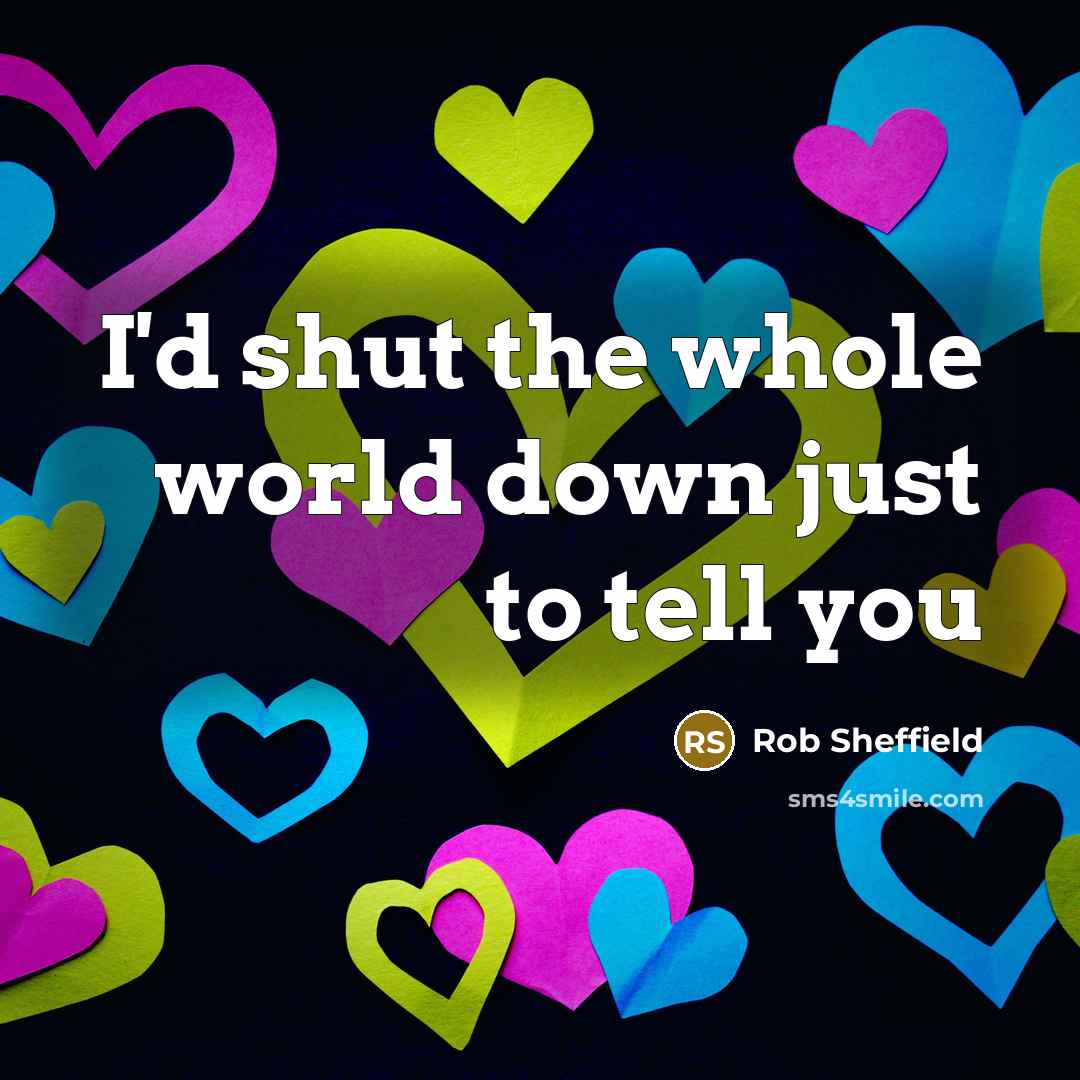 “I'd shut the whole world down just to tell you…” quote by Rob Sheffield