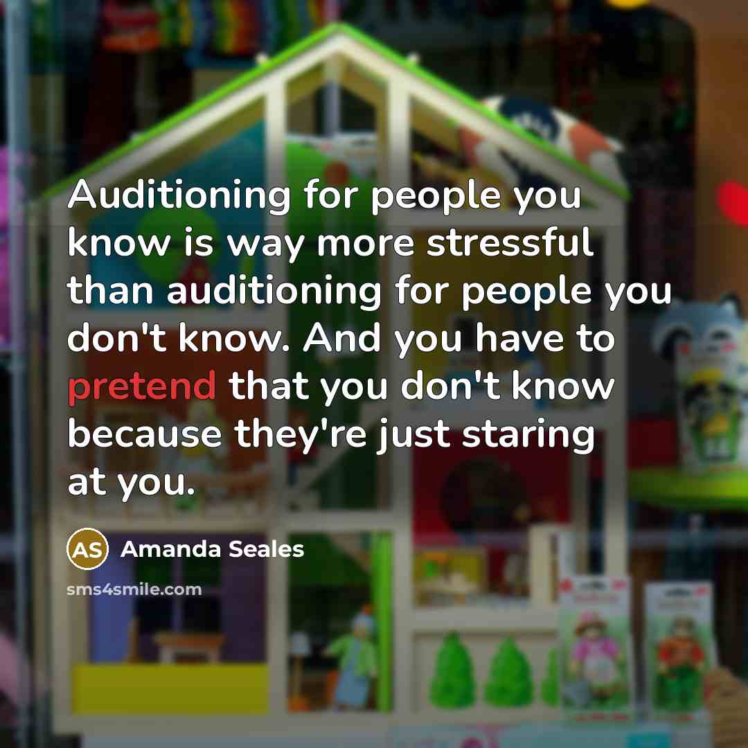 “Auditioning for people you know is way more stressful than…” quote by Amanda Seales