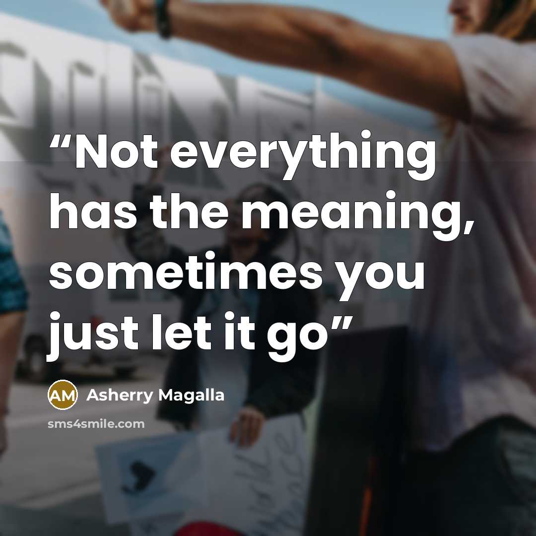 “Not everything has the meaning, sometimes you just let it go” quote by Asherry Magalla