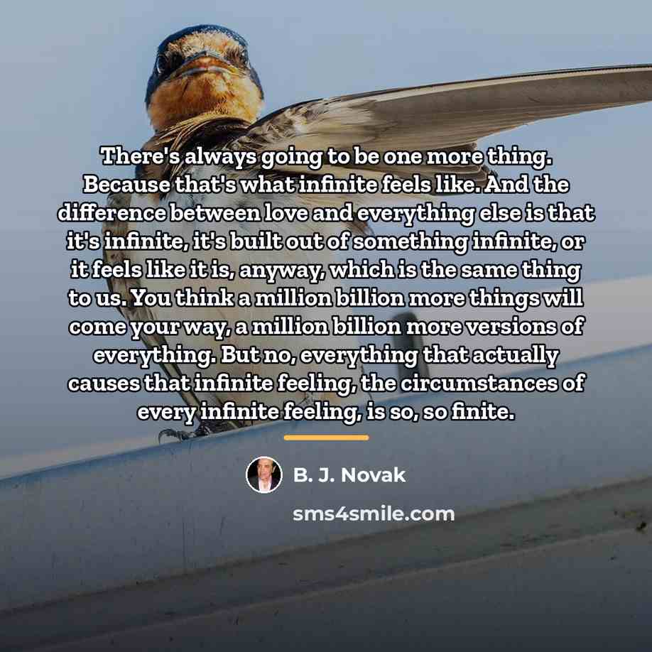 “There's always going to be one more thing. Because that's…” quote by B. J. Novak