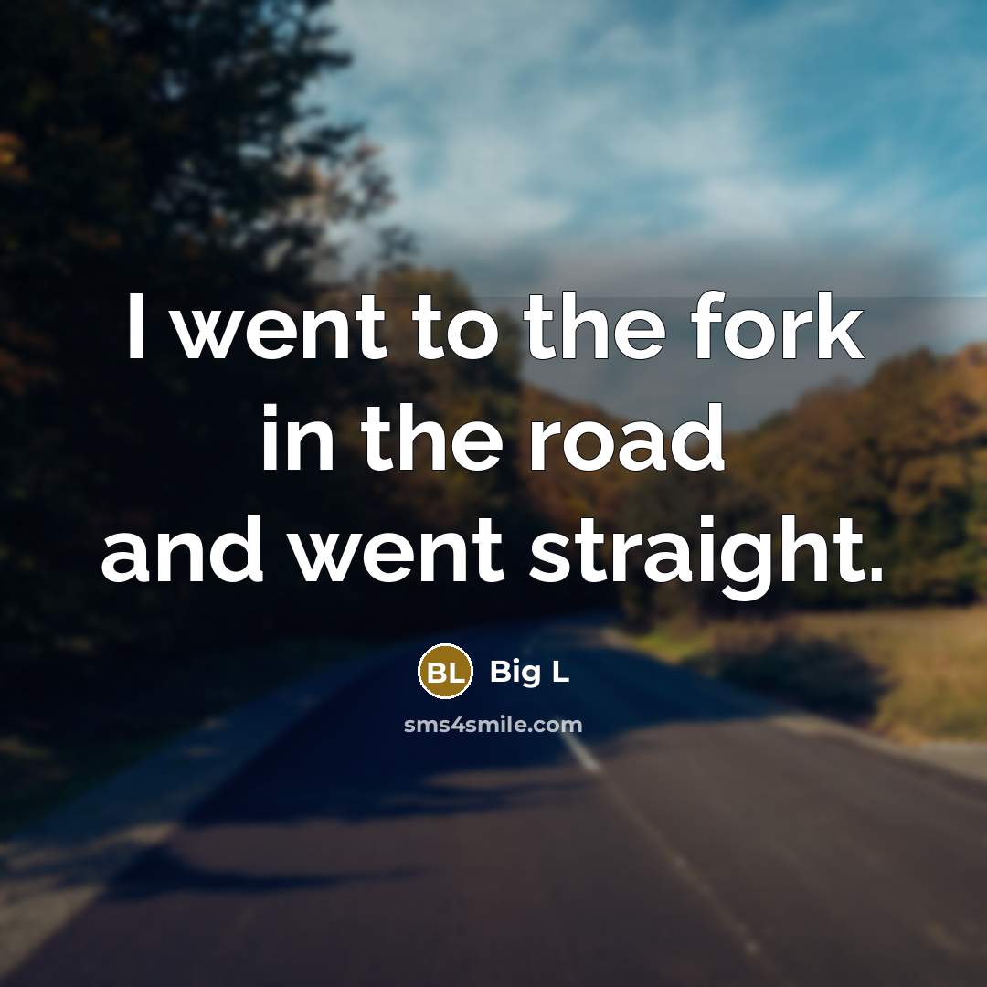 “I went to the fork in the road and went…” quote by Big L