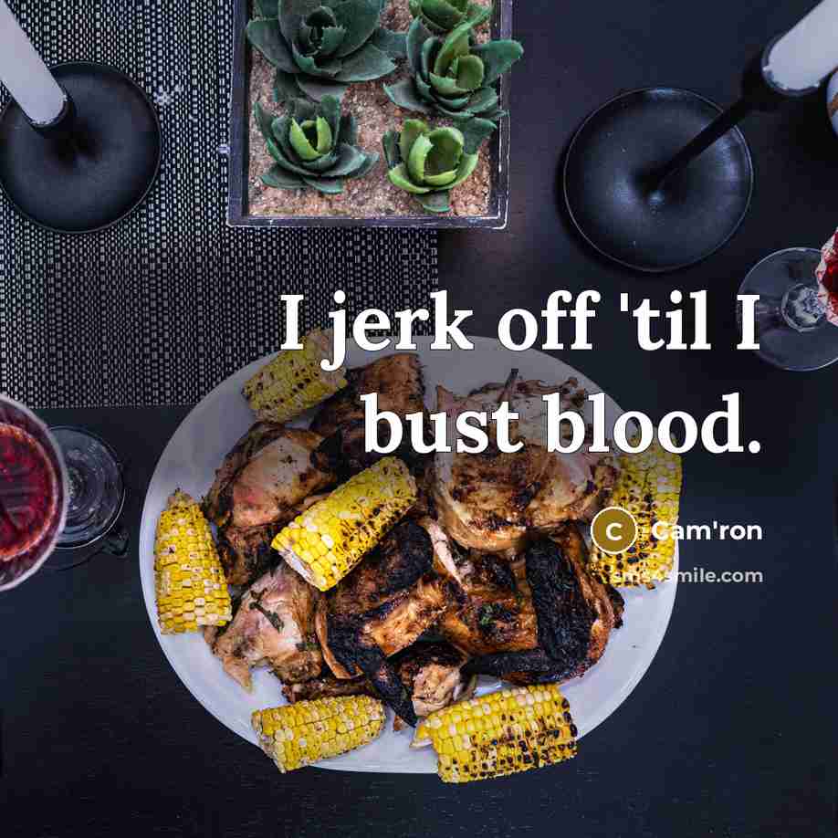 “I jerk off 'til I bust blood.…” quote by Cam'ron