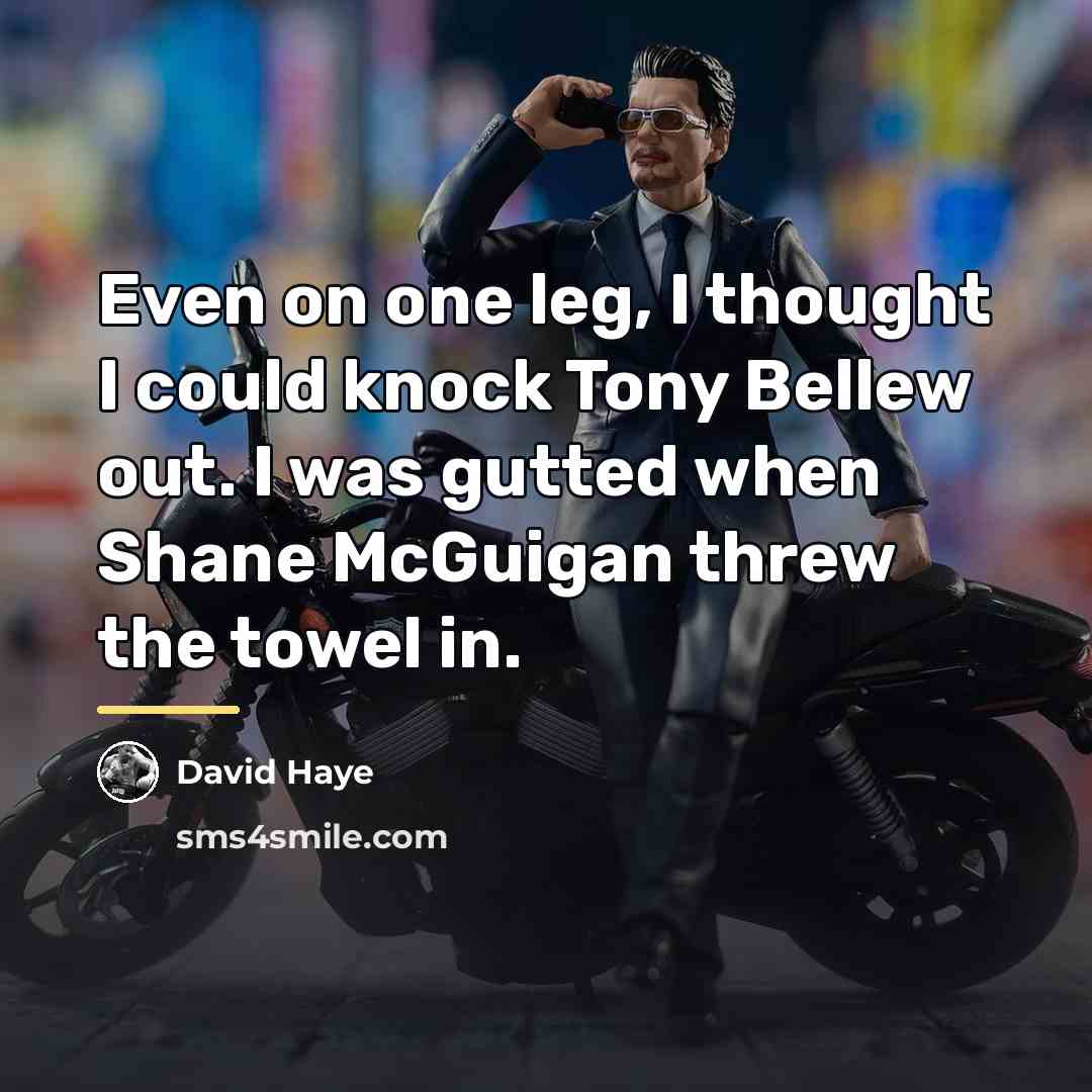 “Even on one leg, I thought I could knock Tony…” quote by David Haye