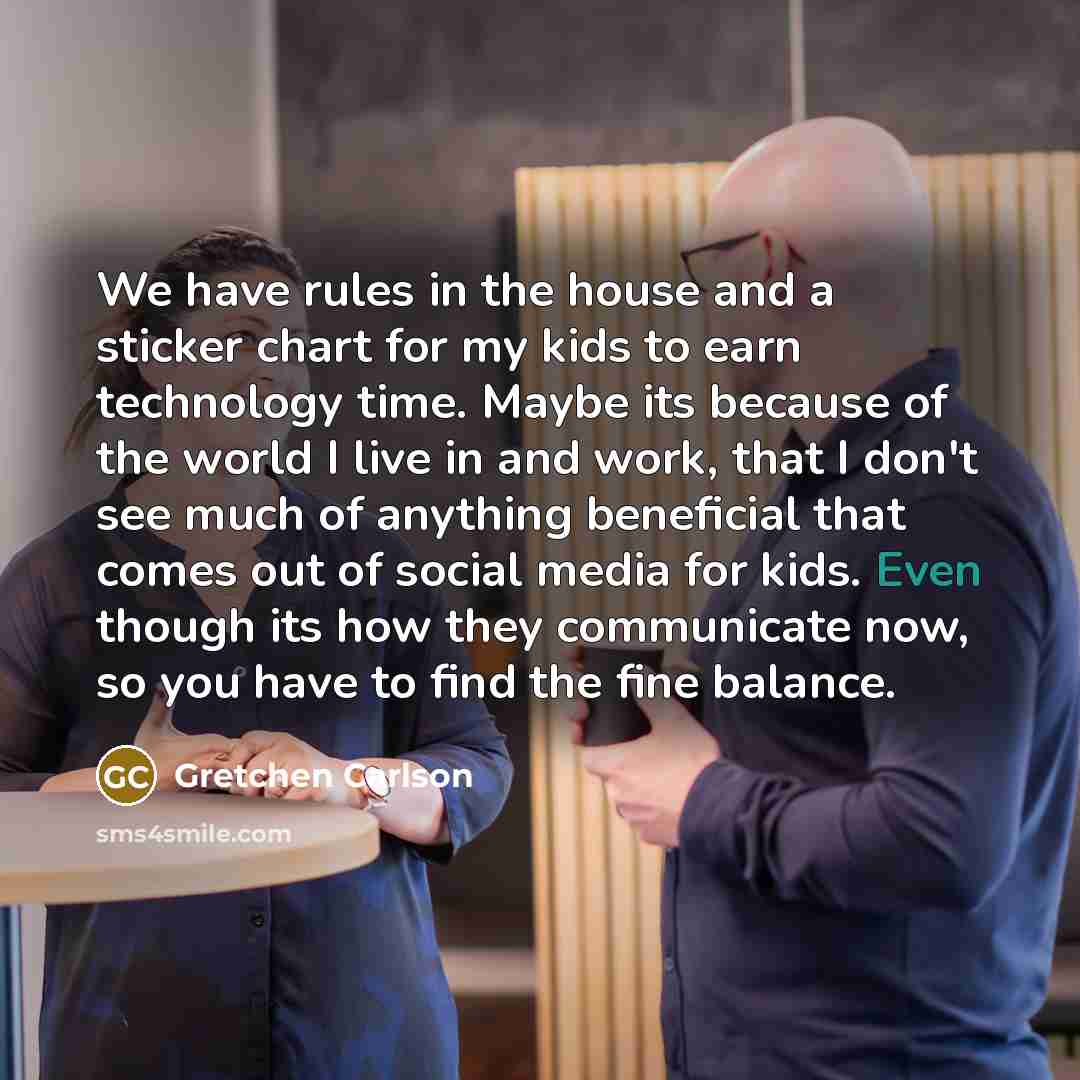 “We have rules in the house and a sticker chart…” quote by Gretchen Carlson