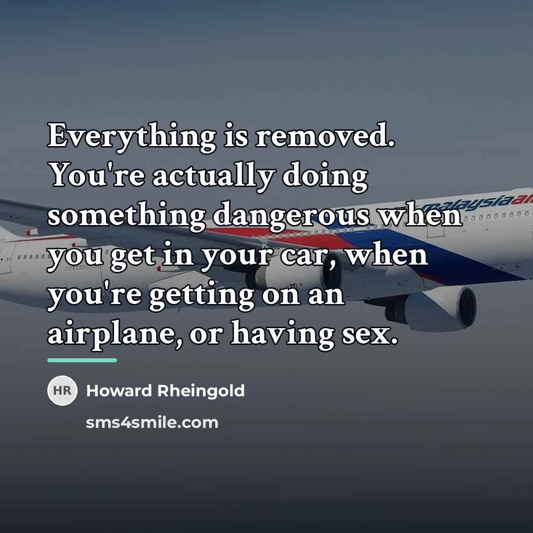 “Everything is removed. You're actually doing something dangerous when you…” quote by Howard Rheingold