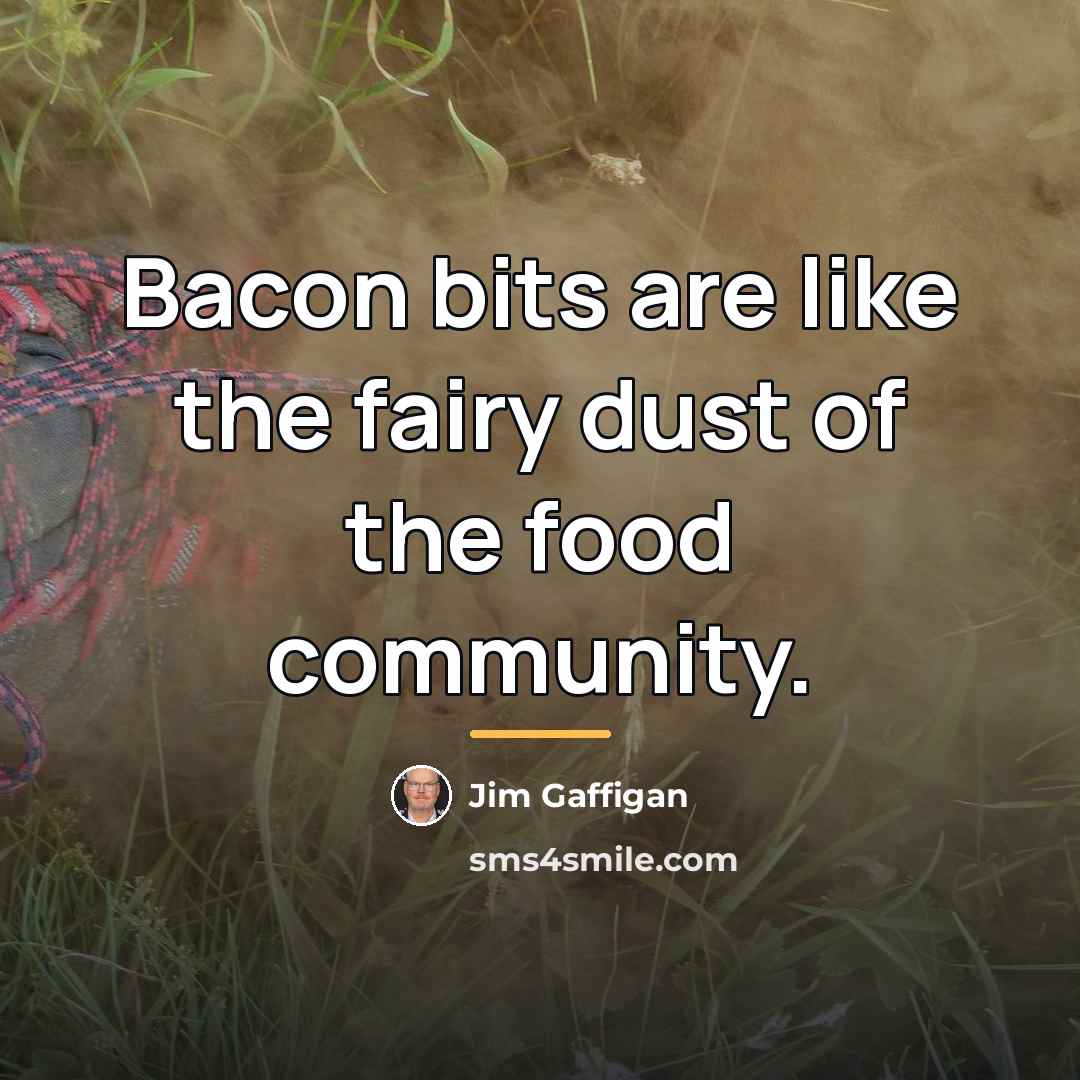“Bacon bits are like the fairy dust of the food…” quote by Jim Gaffigan