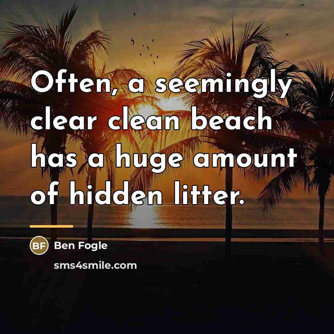 “Often, a seemingly clear clean beach has a huge amount…” quote by Ben Fogle