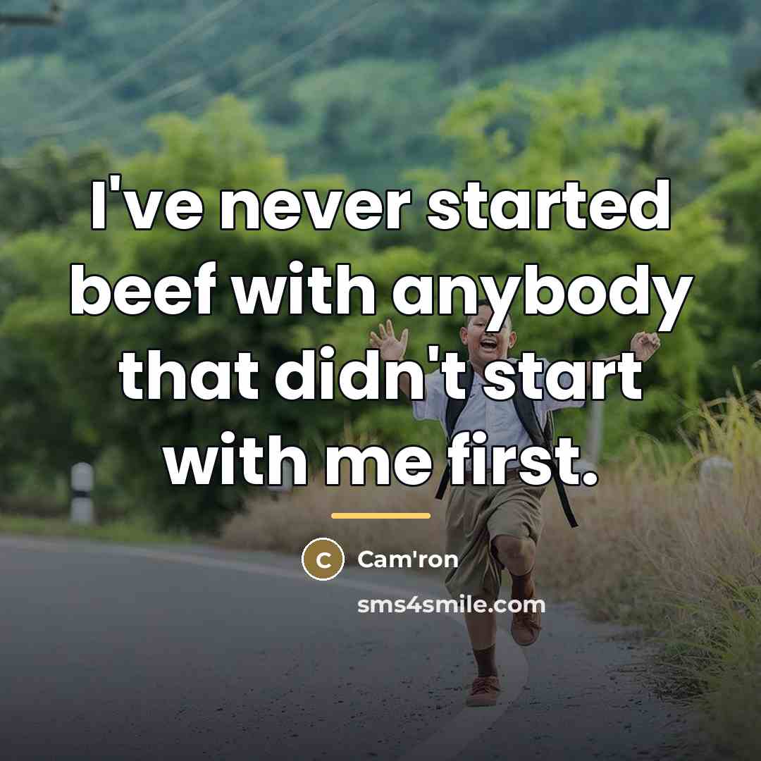 “I've never started beef with anybody that didn't start with…” quote by Cam'ron