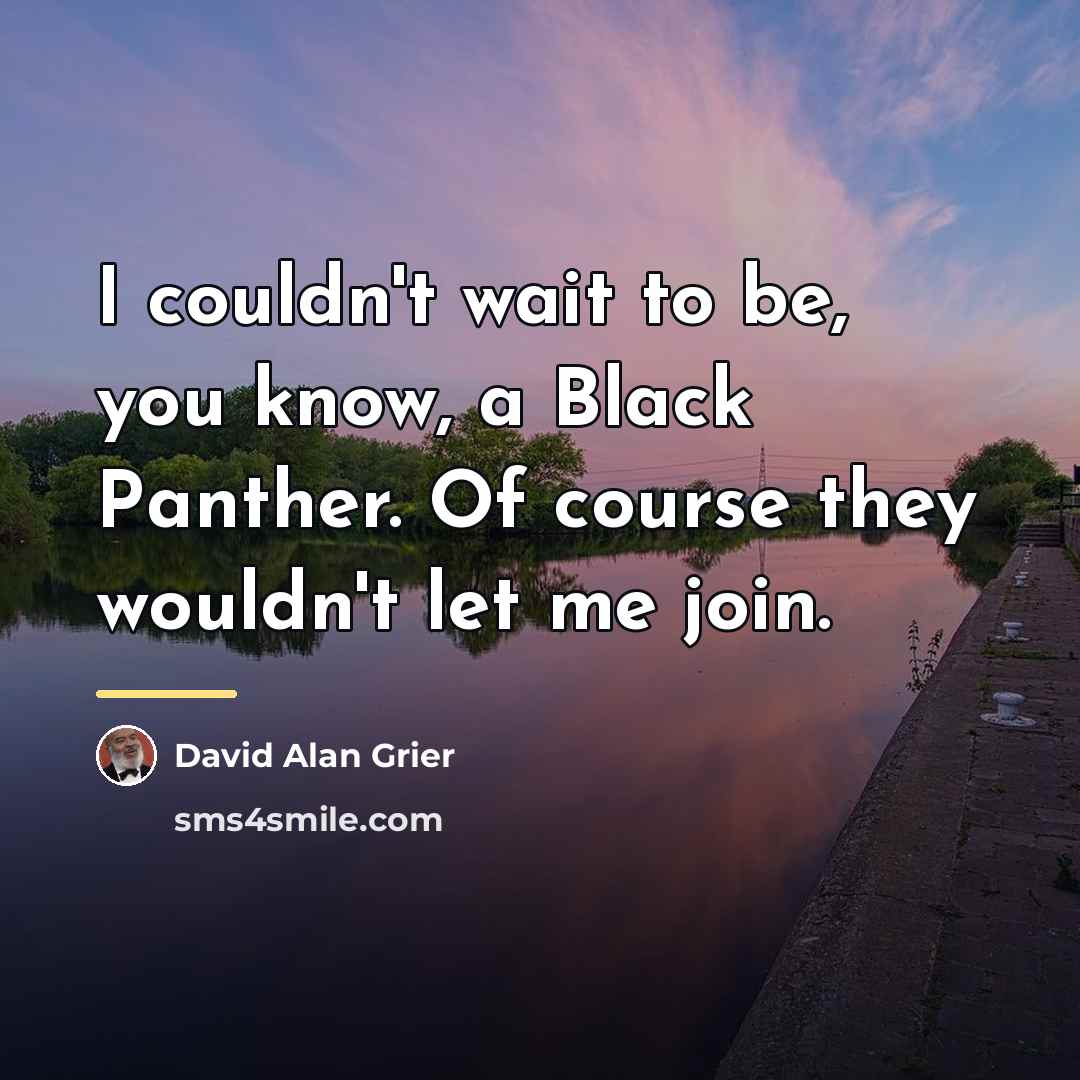 “I couldn't wait to be, you know, a Black Panther.…” quote by David Alan Grier