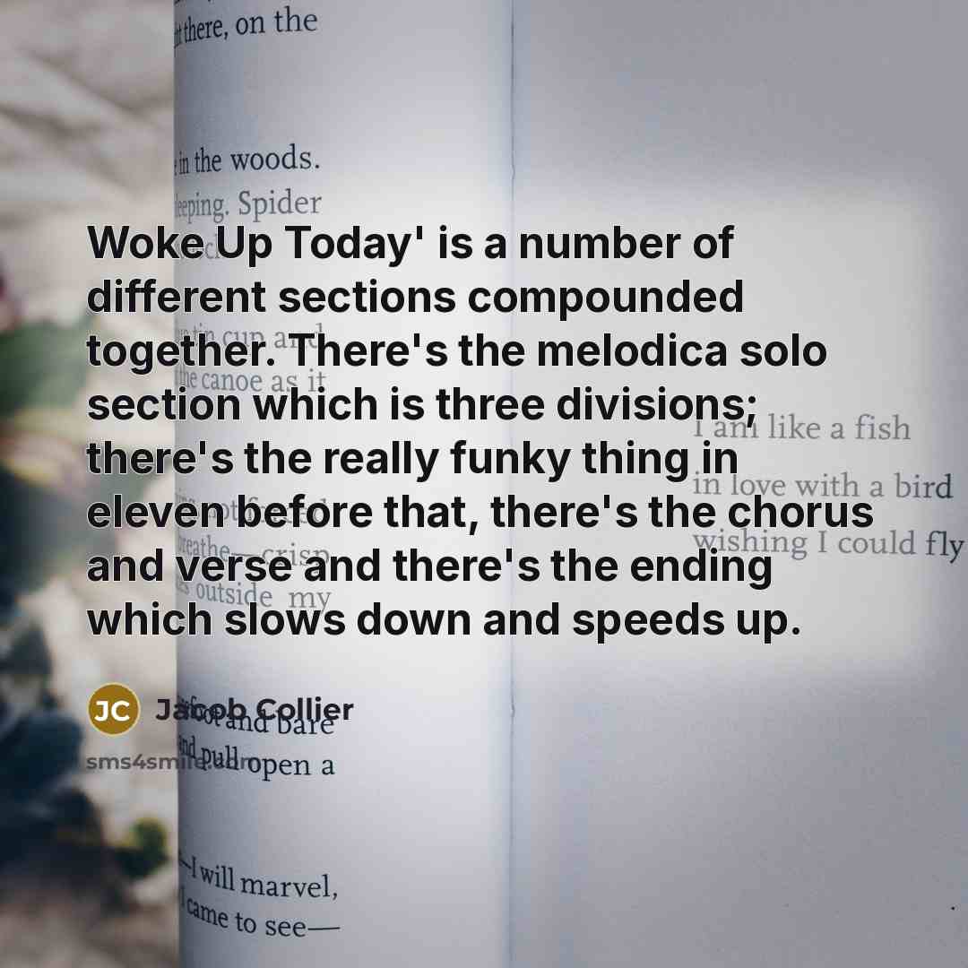 “Woke Up Today' is a number of different sections compounded…” quote by Jacob Collier