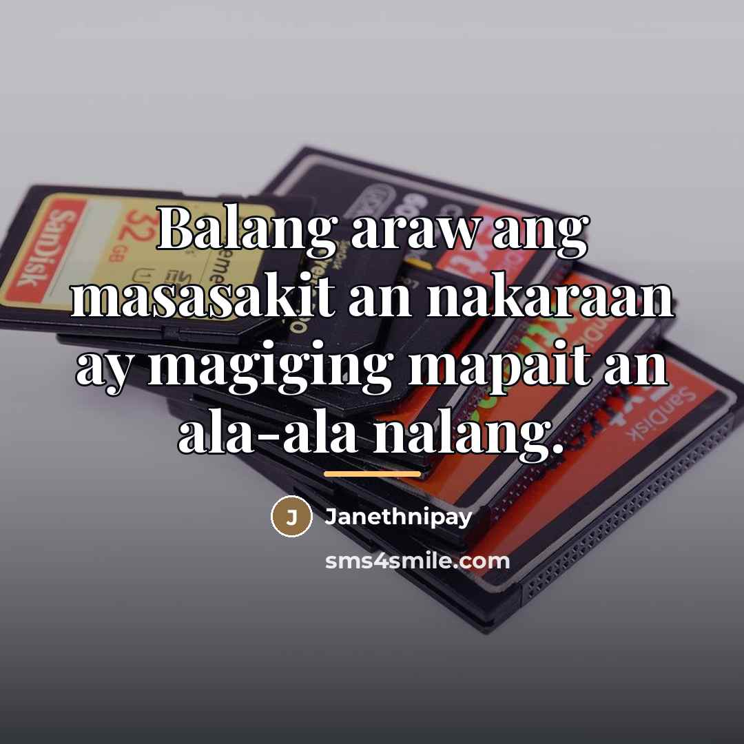 “Balang araw ang masasakit an nakaraan ay magiging mapait an…” quote by Janethnipay