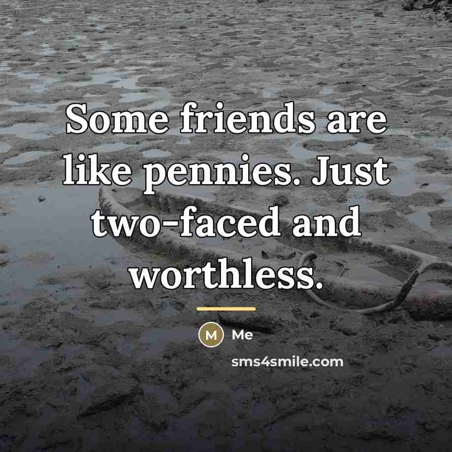 “Some friends are like pennies. Just two-faced and worthless.…” quote by Me