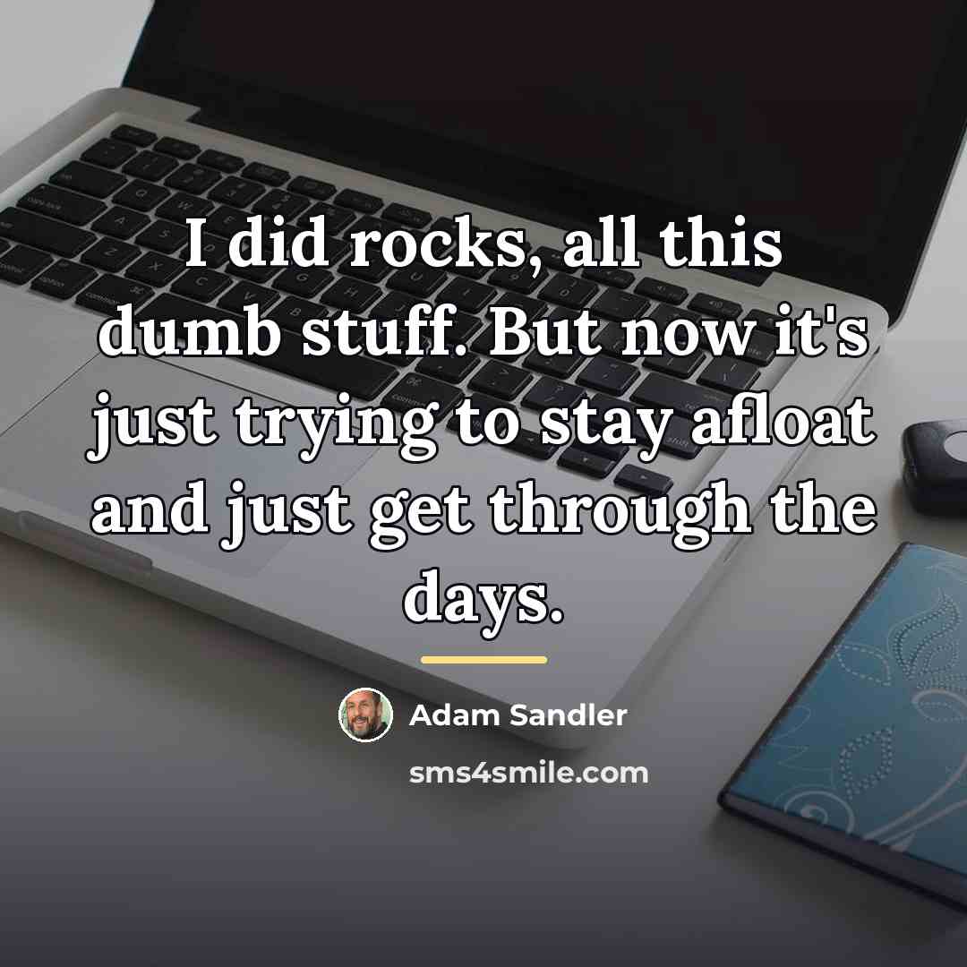 “I did rocks, all this dumb stuff. But now it's…” quote by Adam Sandler