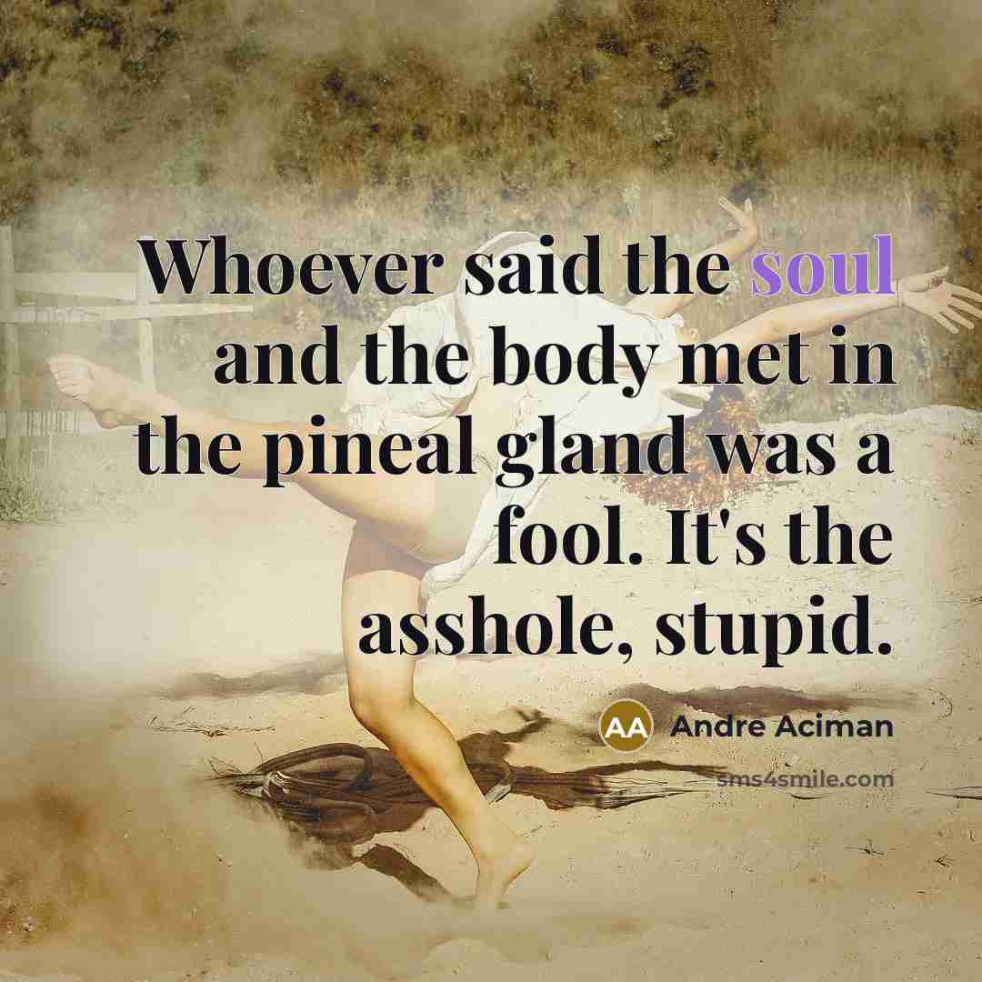“Whoever said the soul and the body met in the…” quote by André Aciman